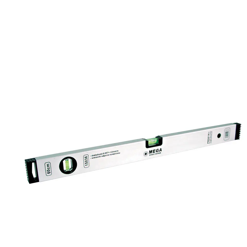 ⁨Alu spirit level 600mm, 2 bubbles, professional⁩ at Wasserman.eu