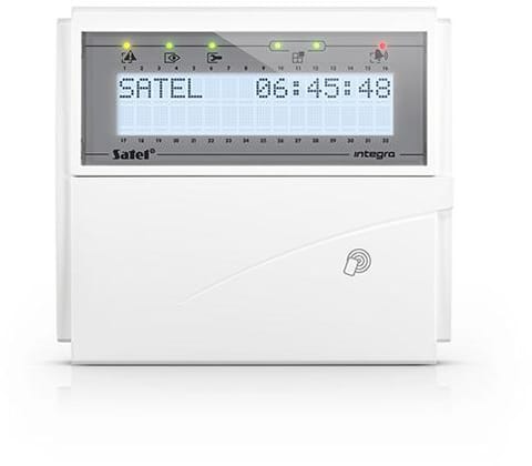 ⁨SATEL Manipulator LCD (białe podświetlenie, czytnik kart zbliżeniowych 125 kHz) INT-KLCDR-W⁩ w sklepie Wasserman.eu