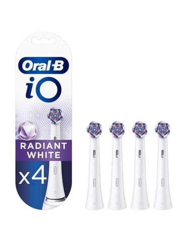 ⁨Oral-B | Toothbrush replacement | iO Radiant White | Heads | For adults | Number of brush heads included 4 | Number of teeth brushing modes Does not apply | White⁩ at Wasserman.eu