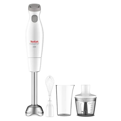 ⁨TEFAL Blender Easychef HB453138 Hand Blender 450 W Number of speeds 2 Turbo mode Chopper White⁩ w sklepie Wasserman.eu