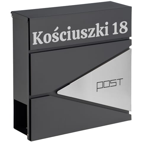 Skrzynka pocztowa na listy Boris antracyt z napisami w sklepie Wasserman.eu