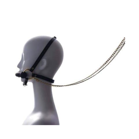 ⁨Upko Leather Head Restraint Harness Mouth Gag With Leash⁩ at Wasserman.eu