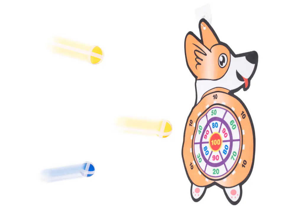 Tarcza Dart z rzutkami piłkami na rzep celowanie rzut do celu corgi w sklepie Wasserman.eu