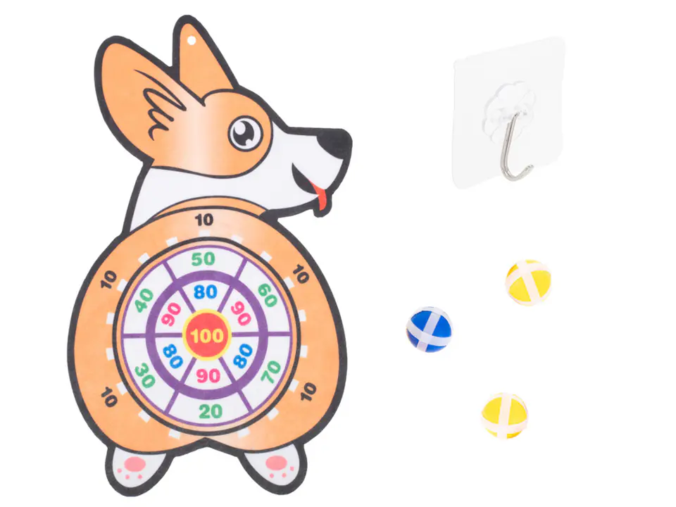 Tarcza Dart z rzutkami piłkami na rzep celowanie rzut do celu corgi w sklepie Wasserman.eu