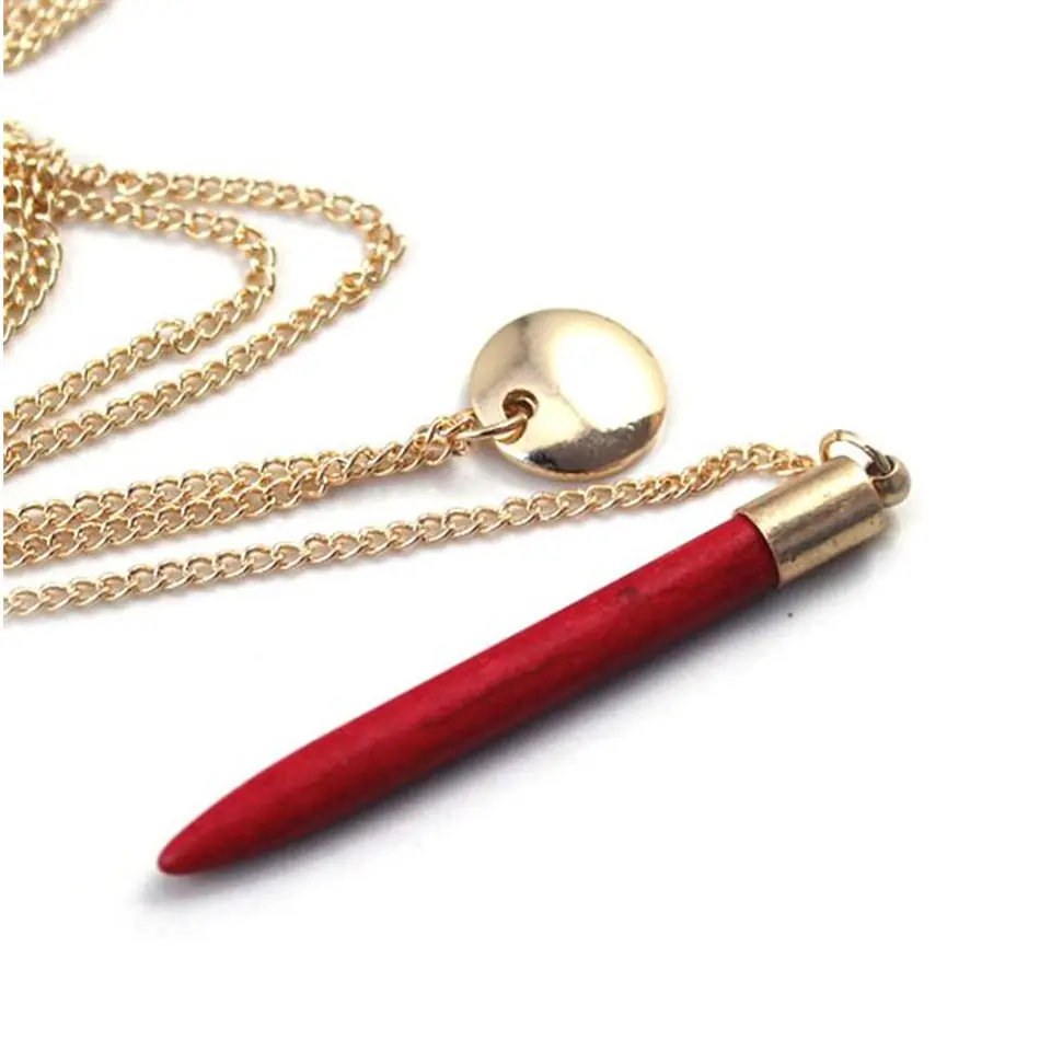 NASZYJNIK SZLIFOWANY KAMIEŃ N166CZE CZERWIEŃ w sklepie Wasserman.eu