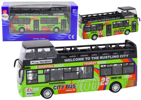 ⁨Autobus Piętrowy Turystyczny 1:32 Otwierane Drzwi Zielony⁩ w sklepie Wasserman.eu