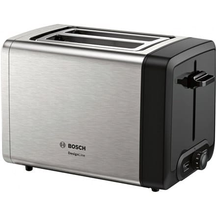 ⁨Bosch | TAT4P420 | DesignLine Toaster | Power 970 W | Number of slots 2 | Housing material Stainless Steel | Stainless steel/Bla⁩ w sklepie Wasserman.eu