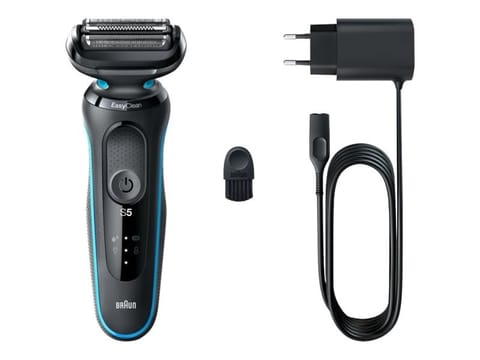 ⁨Braun | Shaver | 51-M1000S | Operating time (max) 50 min | Wet & Dry | Lithium Ion | Black/Blue⁩ w sklepie Wasserman.eu