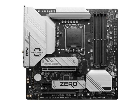 ⁨MSI B760M PROJECT ZERO | Processor family Intel | Processor socket LGA1700 | DDR5 | Supported hard disk drive interfaces SATA, M⁩ w sklepie Wasserman.eu