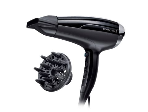 ⁨Remington Hair Dryer | D5215 Pro-Air Shine | 2300 W | Number of temperature settings 3 | Ionic function | Diffuser nozzle | Blac⁩ w sklepie Wasserman.eu