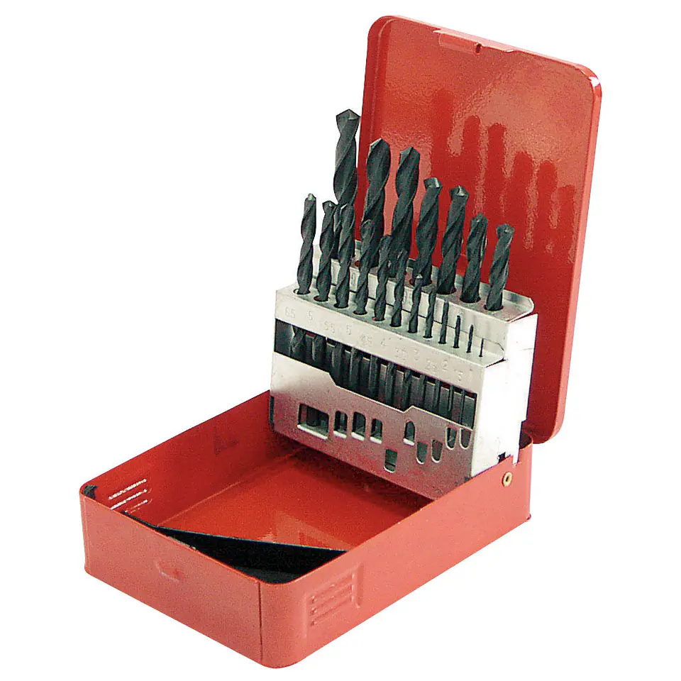 ⁨Drills for metal kpl.19 pcs. (1.0-10.0mm) metal box⁩ at Wasserman.eu