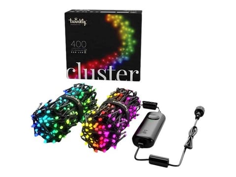 ⁨Twinkly Cluster Smart LED 400 RGB, 6m, Black/Green wire|Twinkly⁩ w sklepie Wasserman.eu