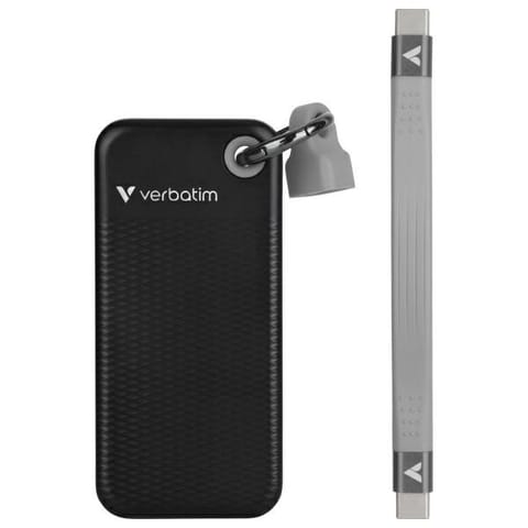 ⁨Verbatim Dysk SSD 2TB - brelok do kluczy  z kablem USB 3.2 gen.2 czarno-szary/black-grey 32194⁩ w sklepie Wasserman.eu