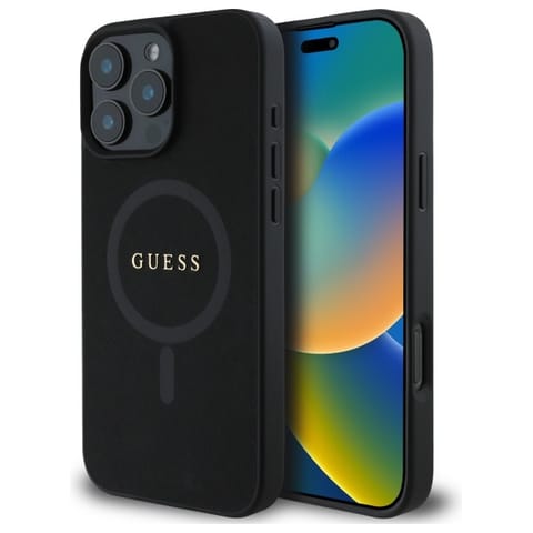 ⁨Guess GUHMP16XPSAHMCK iPhone 16 Pro Max  6.9" czarny/black hardcase Saffiano Classic Logo MagSafe⁩ w sklepie Wasserman.eu