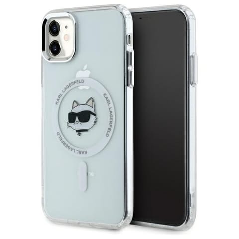 ⁨Karl Lagerfeld KLHMN61HLSCHH iPhone 11    / Xr 6.1" biały/white hardcase IML Metal Choupette Head MagSafe⁩ w sklepie Wasserman.eu