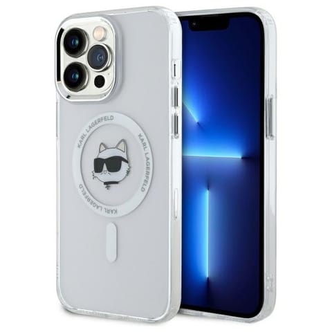 ⁨Karl Lagerfeld KLHMP13XHLSCHH iPhone 13   Pro Max 6.7" biały/white hardcase IML Metal Choupette Head MagSafe⁩ w sklepie Wasserman.eu