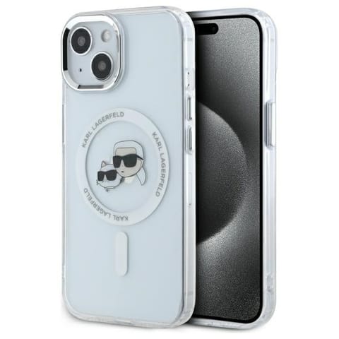 ⁨Karl Lagerfeld KLHMP15SHLSKCH iPhone 15   6.1" biały/white hardcase IML Metal Karl&Choupette Head MagSafe⁩ w sklepie Wasserman.eu