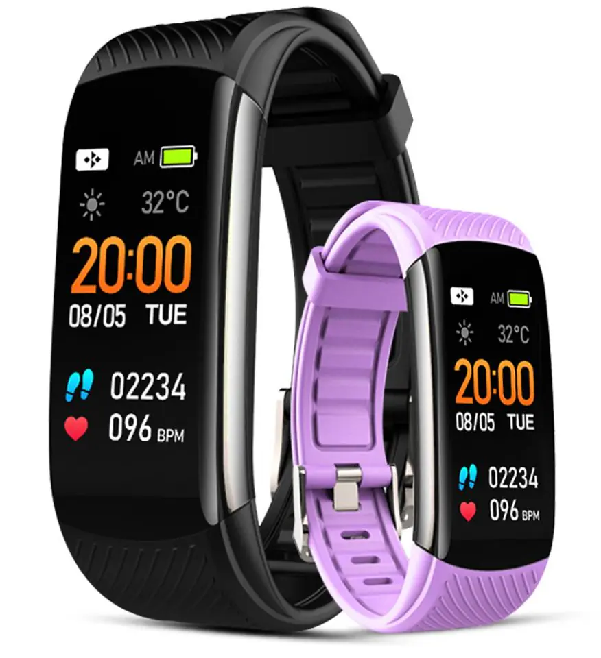 ⁨Smartband Giewont Black GW200-8 + light purple strap⁩ at Wasserman.eu