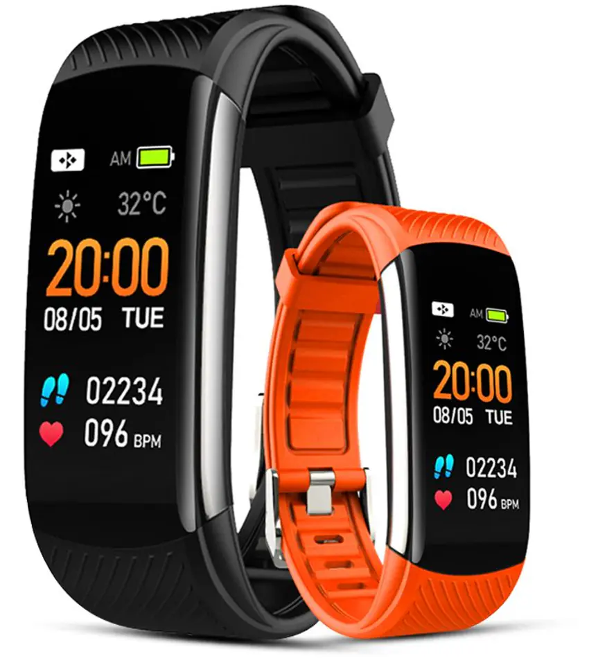 ⁨Smartband Giewont Black GW200-9 + Orange Strap⁩ at Wasserman.eu