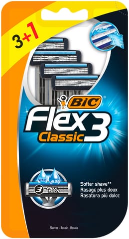 ⁨BIC Maszynka do golenia - Bic Flex 3 Clasic Blister 3+1⁩ w sklepie Wasserman.eu