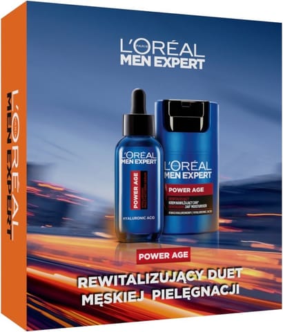 ⁨LOREAL Zestaw Prezentowy Men Expert Power Age (krem rewitalizujący 50ml+serum 30ml)⁩ w sklepie Wasserman.eu