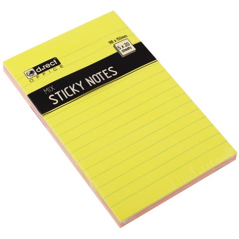 ⁨Bloczek samoprzylepny 98x105mm 100k linia neon 110520 D.RECT⁩ w sklepie Wasserman.eu