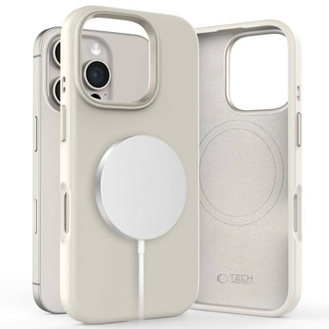 ⁨Etui IPHONE 16 PRO Tech-Protect Silicone Pure MagSafe Cosmic Latte⁩ w sklepie Wasserman.eu