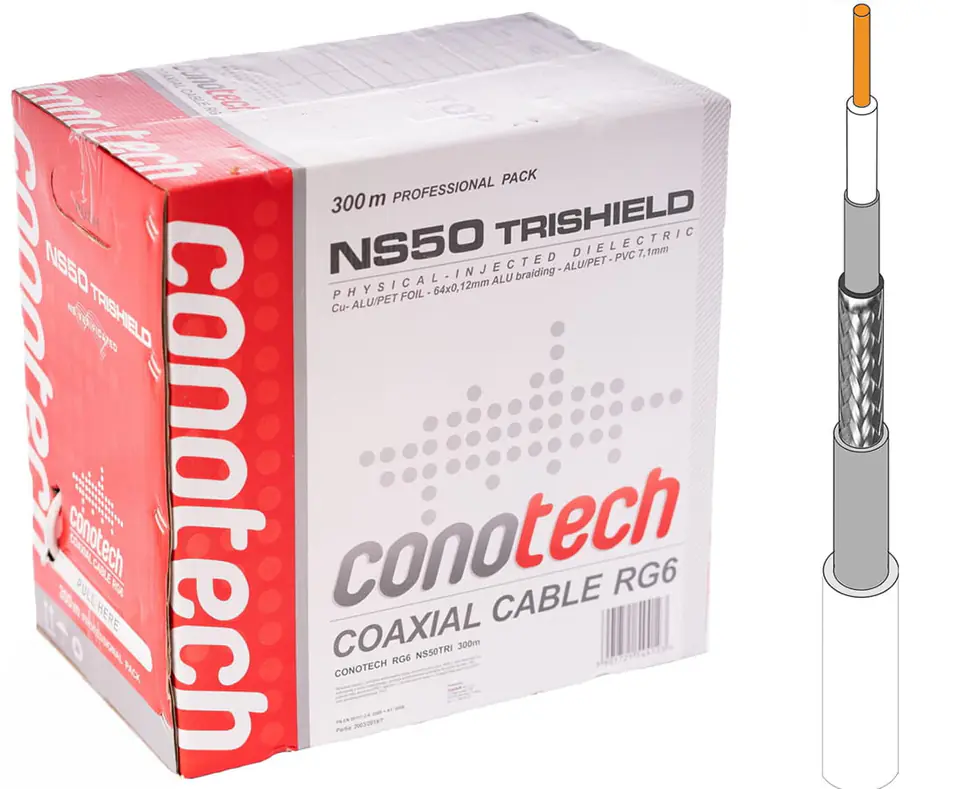 ⁨Conotech NS-50 Trishield antenna cable for meters⁩ at Wasserman.eu