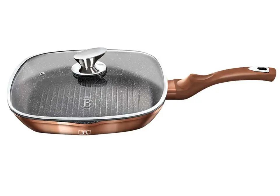 GRILL GRANITE FRYING PAN 28 cm BERLINGER HAUS ROSE GOLD BH-1610 at Wasserman.eu