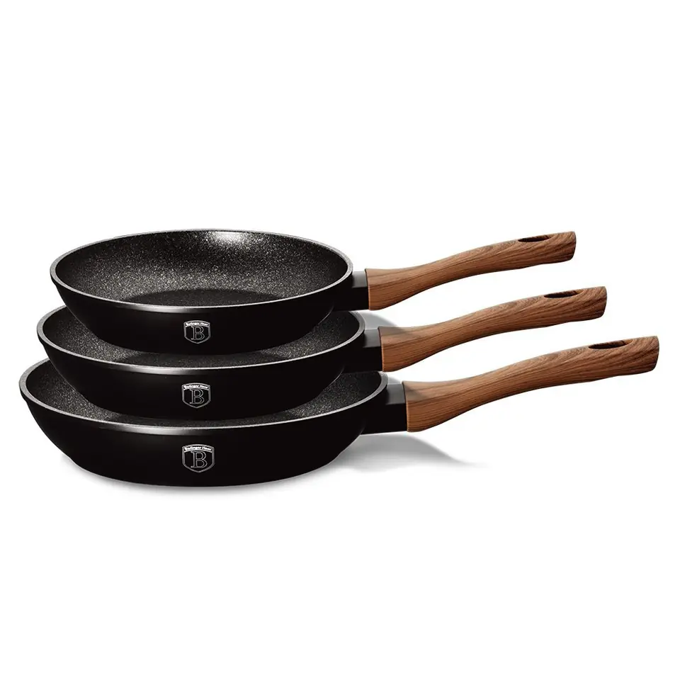 ⁨SET OF 3 GRANITE PANS BERLINGER HAUS EBONY ROSEWOOD BH-1727⁩ at Wasserman.eu