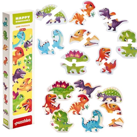 ⁨PUZZLE ZESTAW DO UKŁADANIA DINOZAURY ZWIERZĘTA KOLOROWE ELEMENTY⁩ w sklepie Wasserman.eu