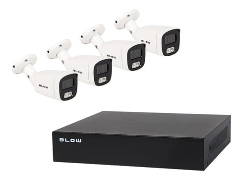 ⁨Zestaw monitoringu PoE BLOW 4x5MP 1TB BL-KI5B4/PoE/1TB 4x kamery tubowe 5MP dysk HDD1TB⁩ w sklepie Wasserman.eu