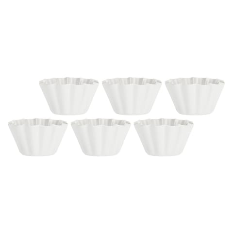 ⁨Set of 6 small Arezzo bowls - White, 9 cm⁩ at Wasserman.eu