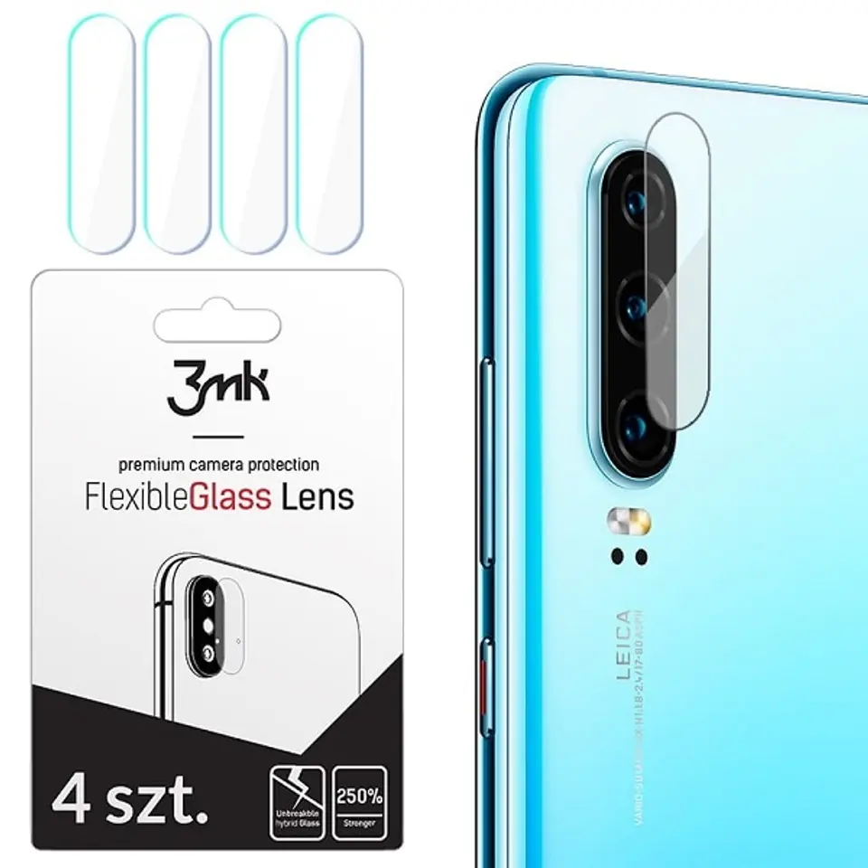 ⁨3MK Lens Protect Huawei P30 Szkło hybrydowe na obiektyw aparatu 4szt⁩ w sklepie Wasserman.eu