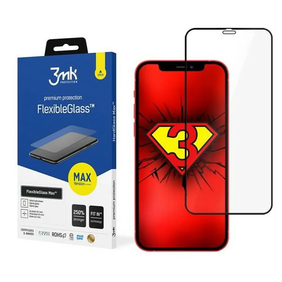 ⁨3MK FlexibleGlass Max iPhone 12 Mini 5.4 black/black⁩ at Wasserman.eu