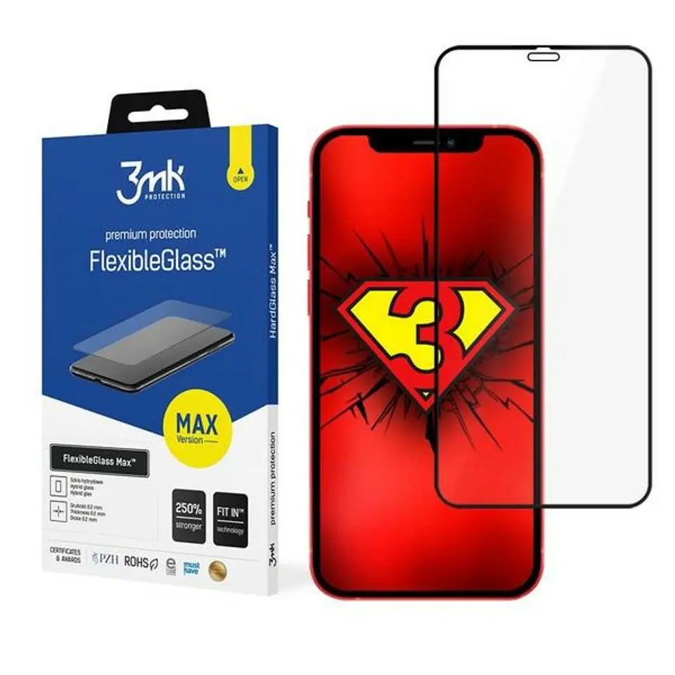 ⁨3MK FlexibleGlass Max iPhone 12 Pro Max 6.7" black/black⁩ at Wasserman.eu