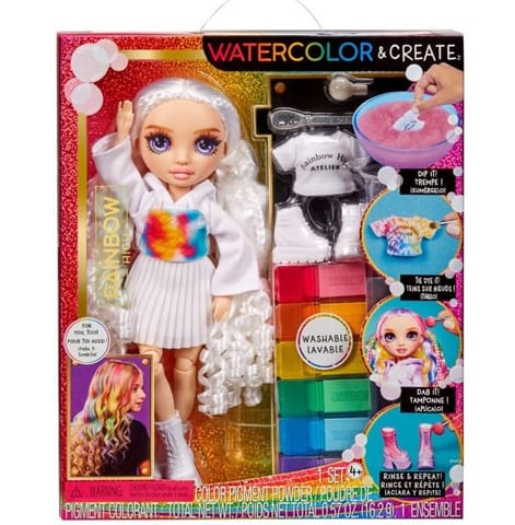 ⁨Doll Rainbow High Watercolor and Create, with purple eyes⁩ at Wasserman.eu