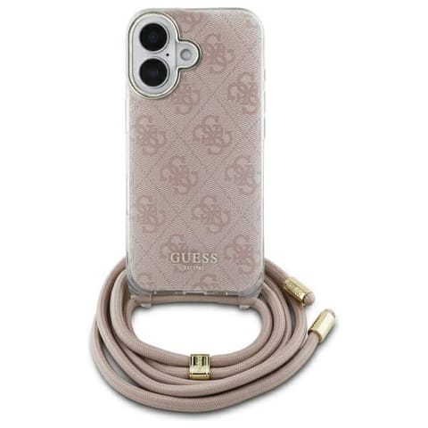 ⁨Guess GUHCP16SHC4SEP iPhone 16 6.1"       różowy/pink hardcase Crossbody Cord 4G Print⁩ w sklepie Wasserman.eu