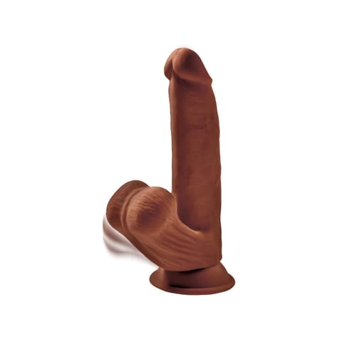 ⁨King Cock Dildo Plus 8" Triple Density Cock With Swinging Balls Brown⁩ w sklepie Wasserman.eu