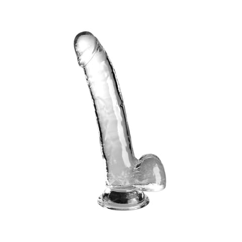 ⁨King Cock Transparentne Dildo Clear 9" with Balls⁩ w sklepie Wasserman.eu