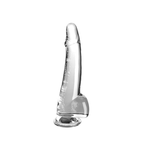 ⁨King Cock Transparentne Dildo Clear 10" with Balls⁩ w sklepie Wasserman.eu