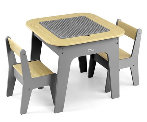 Milly Mally Zestaw mebli Olaf Blocks - Stolik i dwa krzesełka Dark Grey w sklepie Wasserman.eu