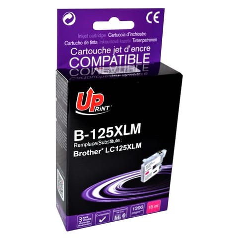 ⁨UPrint kompatybilny ink / tusz z LC-125XLM, B-125XLM, magenta, 1200s, 15ml⁩ w sklepie Wasserman.eu