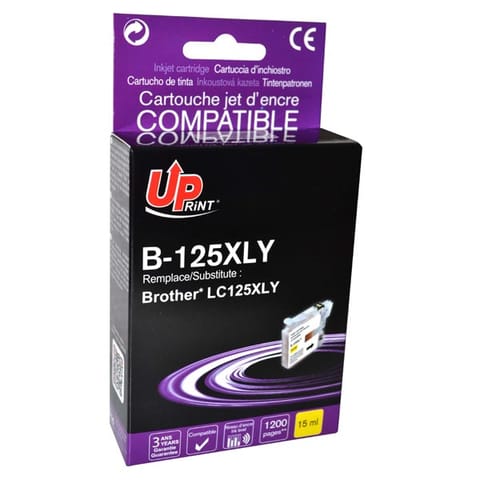 ⁨UPrint kompatybilny ink / tusz z LC-125XLY, B-125XLY, yellow, 1200s, 15ml⁩ w sklepie Wasserman.eu