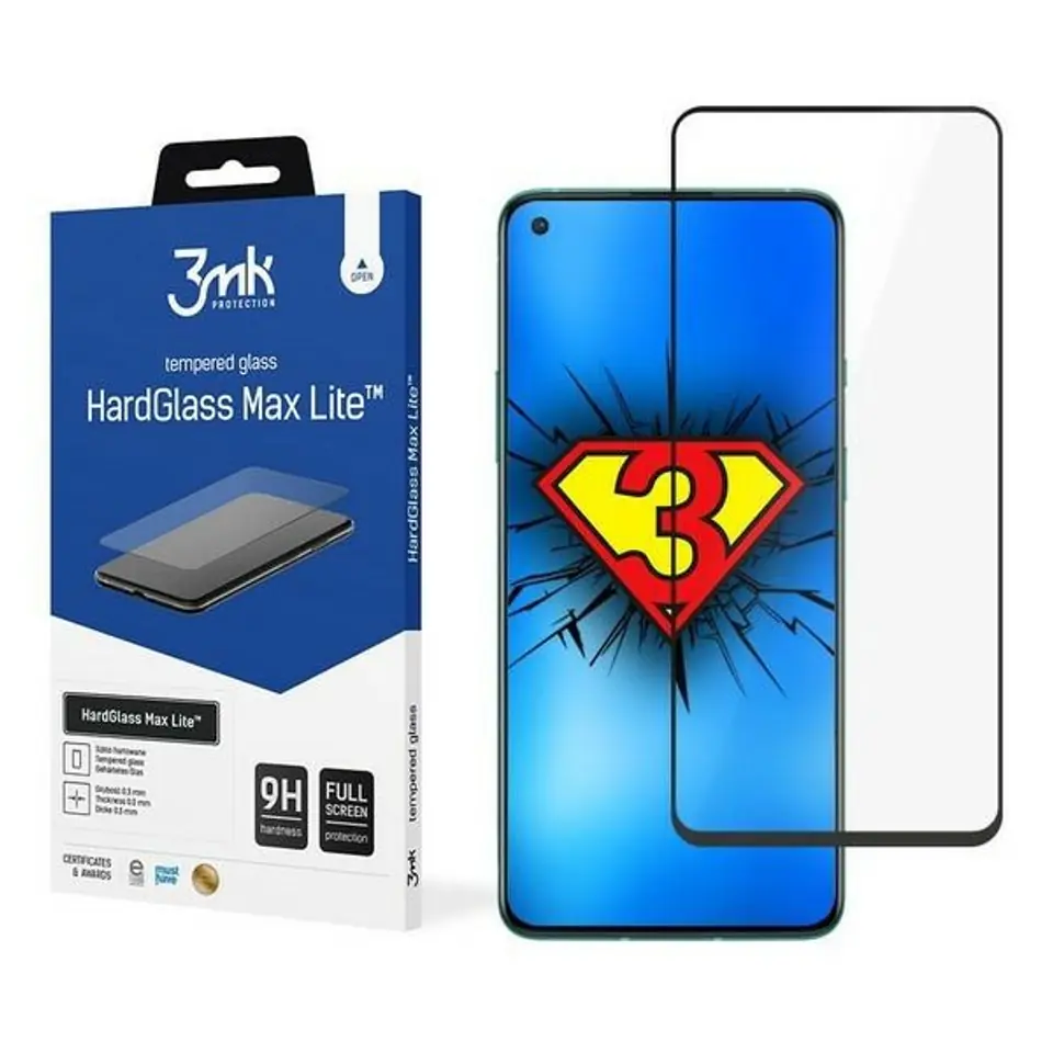 ⁨3MK HG Max Lite OnePlus 8T czarny black⁩ w sklepie Wasserman.eu