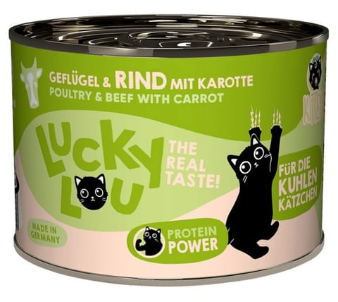 ⁨Lucky Lou Lifestage Kitten Drób i wołowina puszka 200g⁩ w sklepie Wasserman.eu