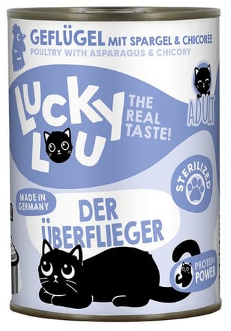 ⁨Lucky Lou Lifestage Sterilized Drób puszka 400g⁩ w sklepie Wasserman.eu