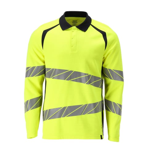 ⁨MASCOT® Koszulka polo z długimi rękawami ACCELERATE MULTISAFE (kolor żółty hi-vis/ciemny granat, rozmiar 2XL)⁩ w sklepie Wasserman.eu