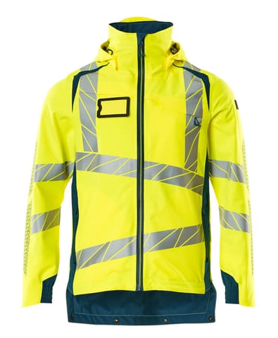 ⁨MASCOT® Kurtka membranowa ACCELERATE SAFE (kolor żółty hi-vis/ciemna petrolowy, rozmiar 4XL)⁩ w sklepie Wasserman.eu