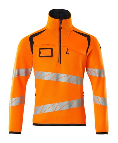 ⁨MASCOT® Bluza z dzianiny z krótkim zamkiem błyskawicznym ACCELERATE SAFE (kolor pomarańcz hi-vis/ciemny granat, rozmiar 5XL)⁩ w sklepie Wasserman.eu